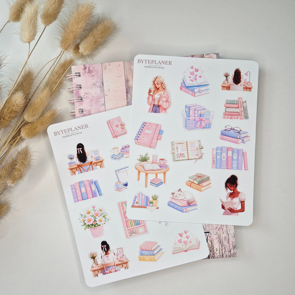 Sticker Buchliebhaber & Cozy Study
