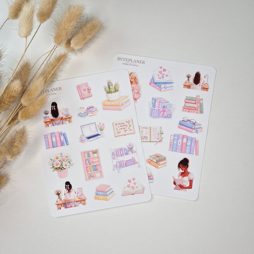 Sticker Buchliebhaber & Cozy Study