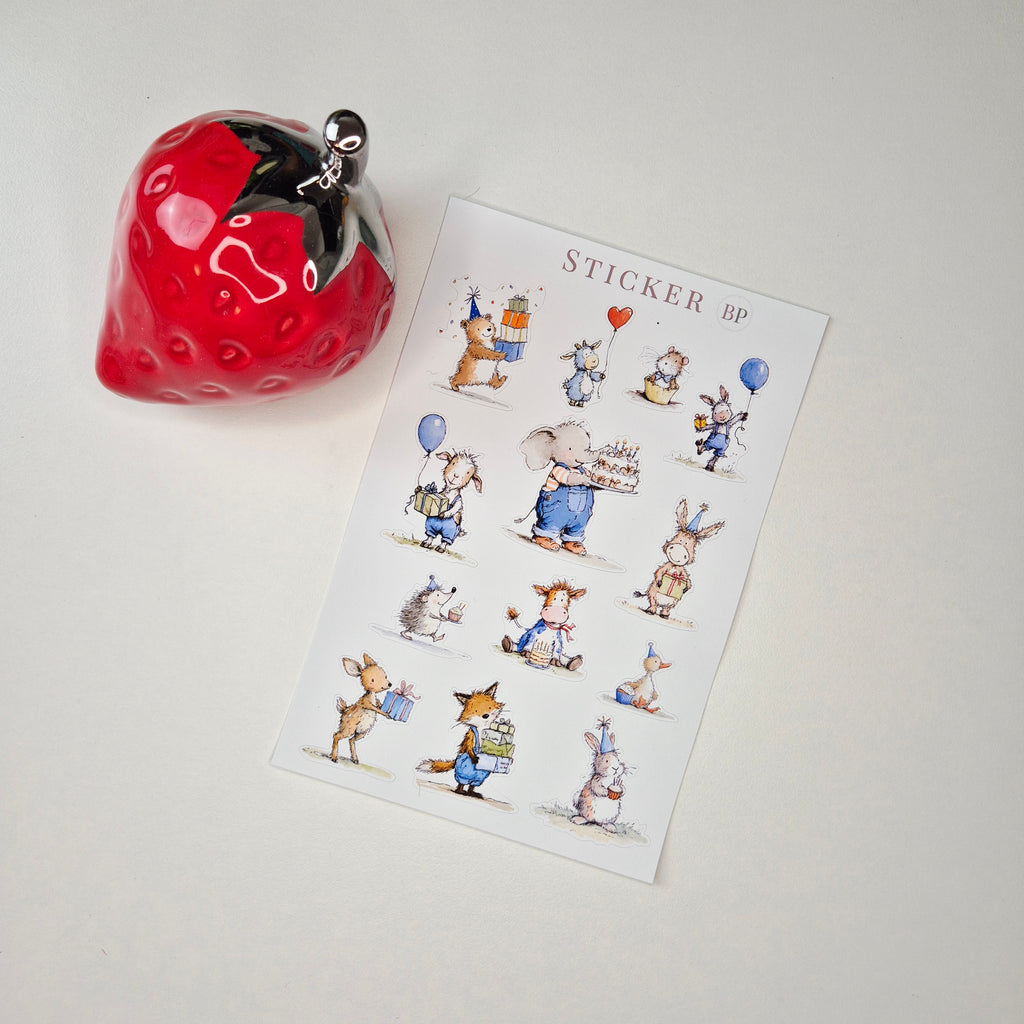 Aquarell-Tiersticker für Geburtstag & Feiern