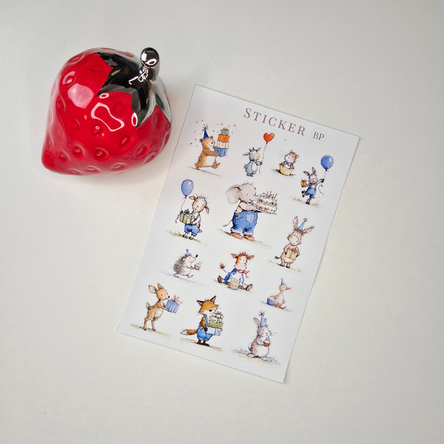 Aquarell-Tiersticker für Geburtstag & Feiern