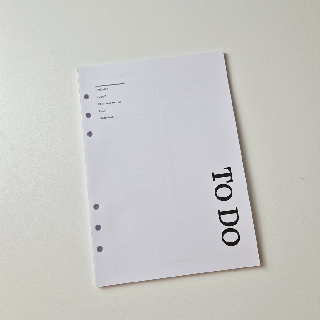 To Do Einlegeblätter · Aufgaben