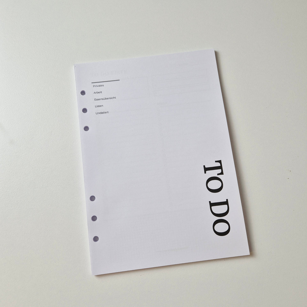 To Do Einlegeblätter · Aufgaben