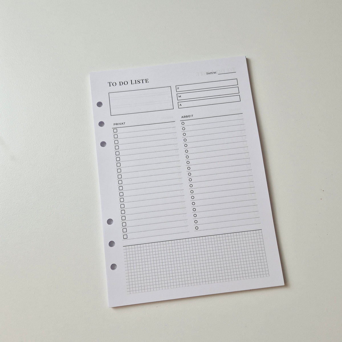 To Do Einlegeblätter · Aufgaben