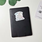 Holo Sticker „Tiny Task, Big Mountain“ – Kawaii Glitzer Sticker für Laptop, Kindle & E-Reader | Motivationssticker