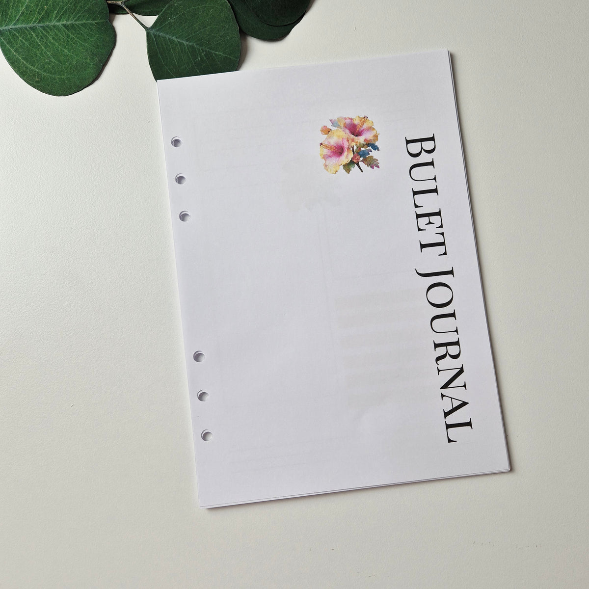 Hibiskus Bullet Journal Einlagen A5