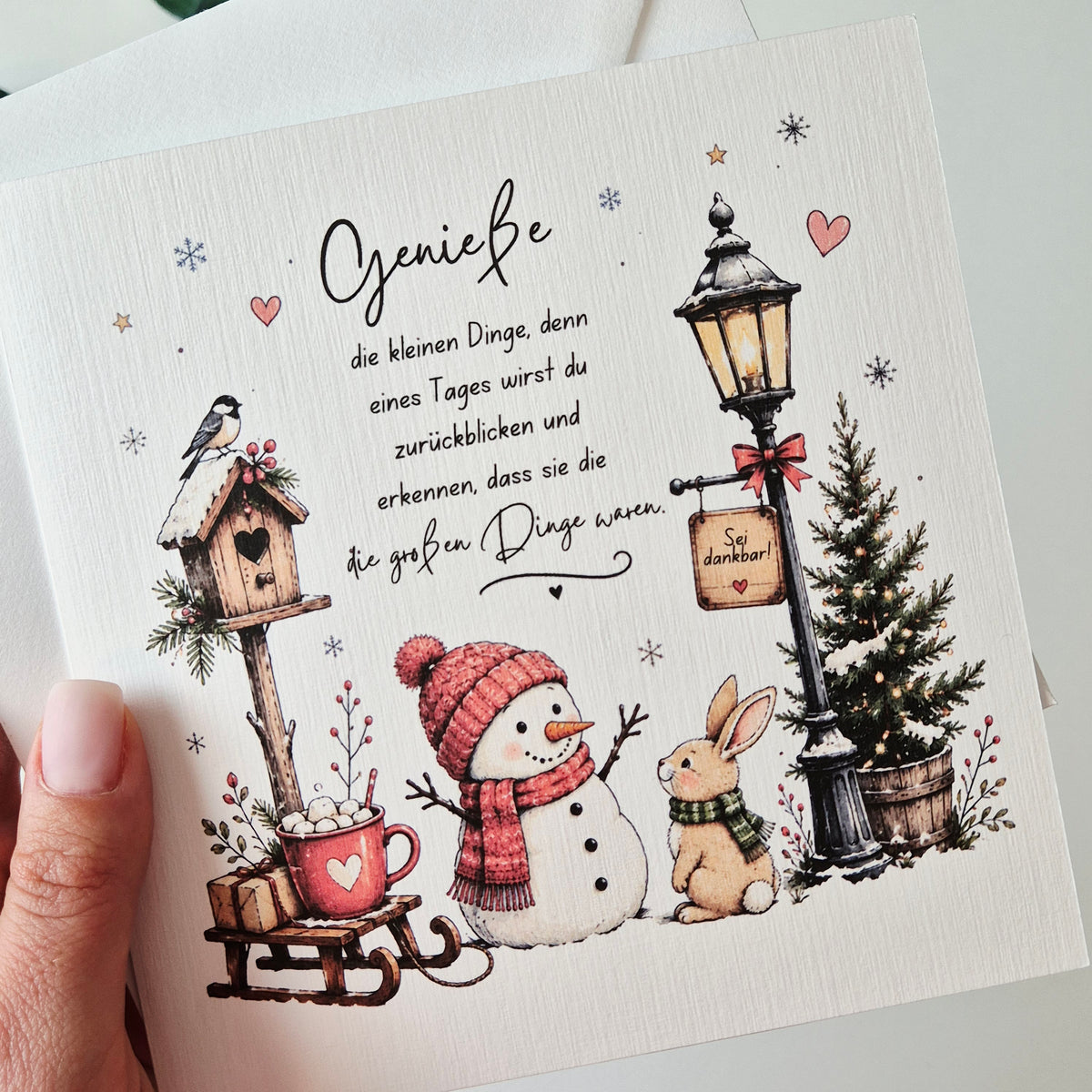 Weihnachtskarte Dankbarkeit