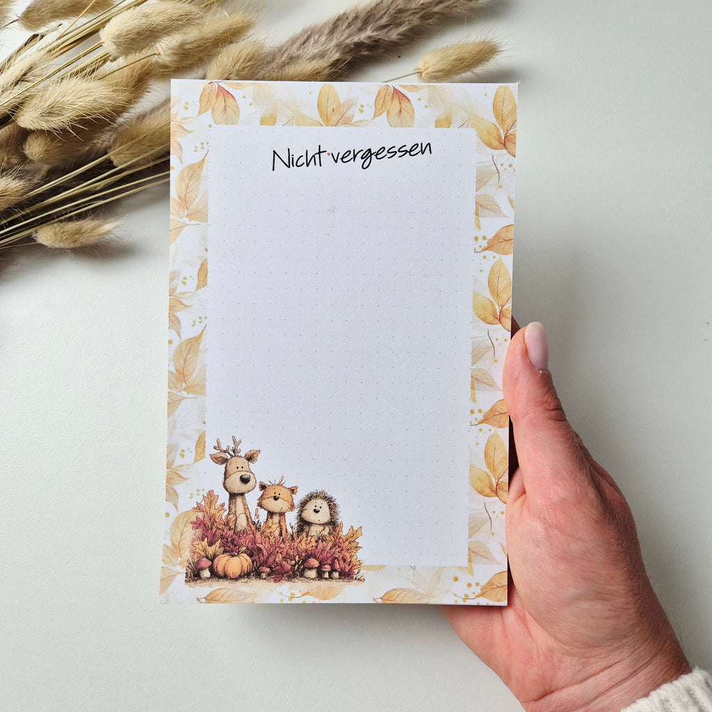 Nicht vergessen Notizblock Herbst