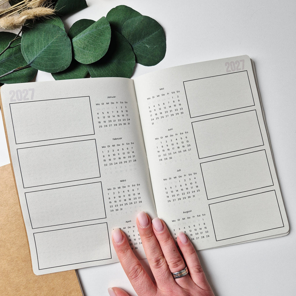 Jahresplaner 2027 – Wochenkalender in 2 Heften | A5 oder Standard Traveller’s Journal