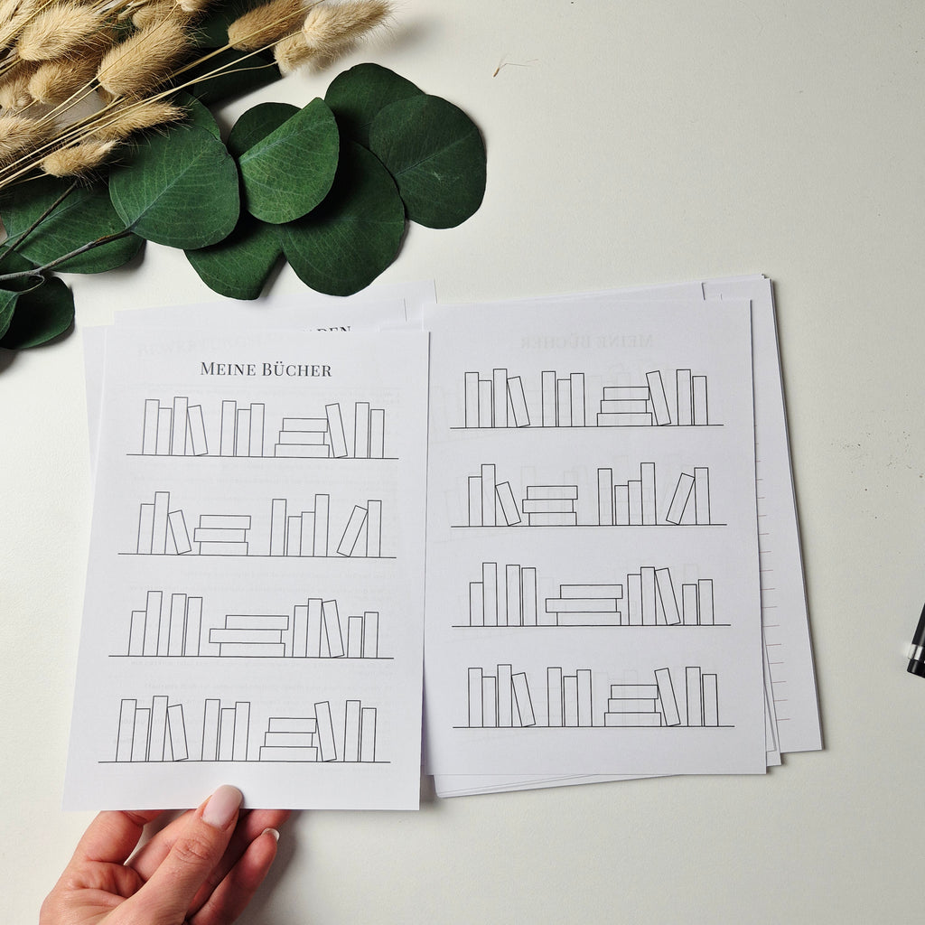 A5 Lesejournal Bundle Grün mit Rosa