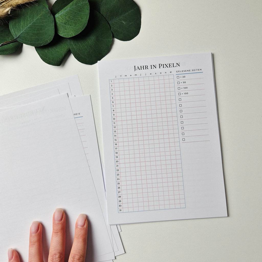 A5 Lesejournal Bundle Grün mit Rosa