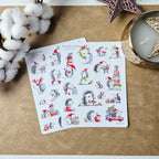 Weihnachtliche Igel-Sticker – 2 Stickerbögen für Planer, Bullet Journal & Scrapbooking | 13 × 17 cm