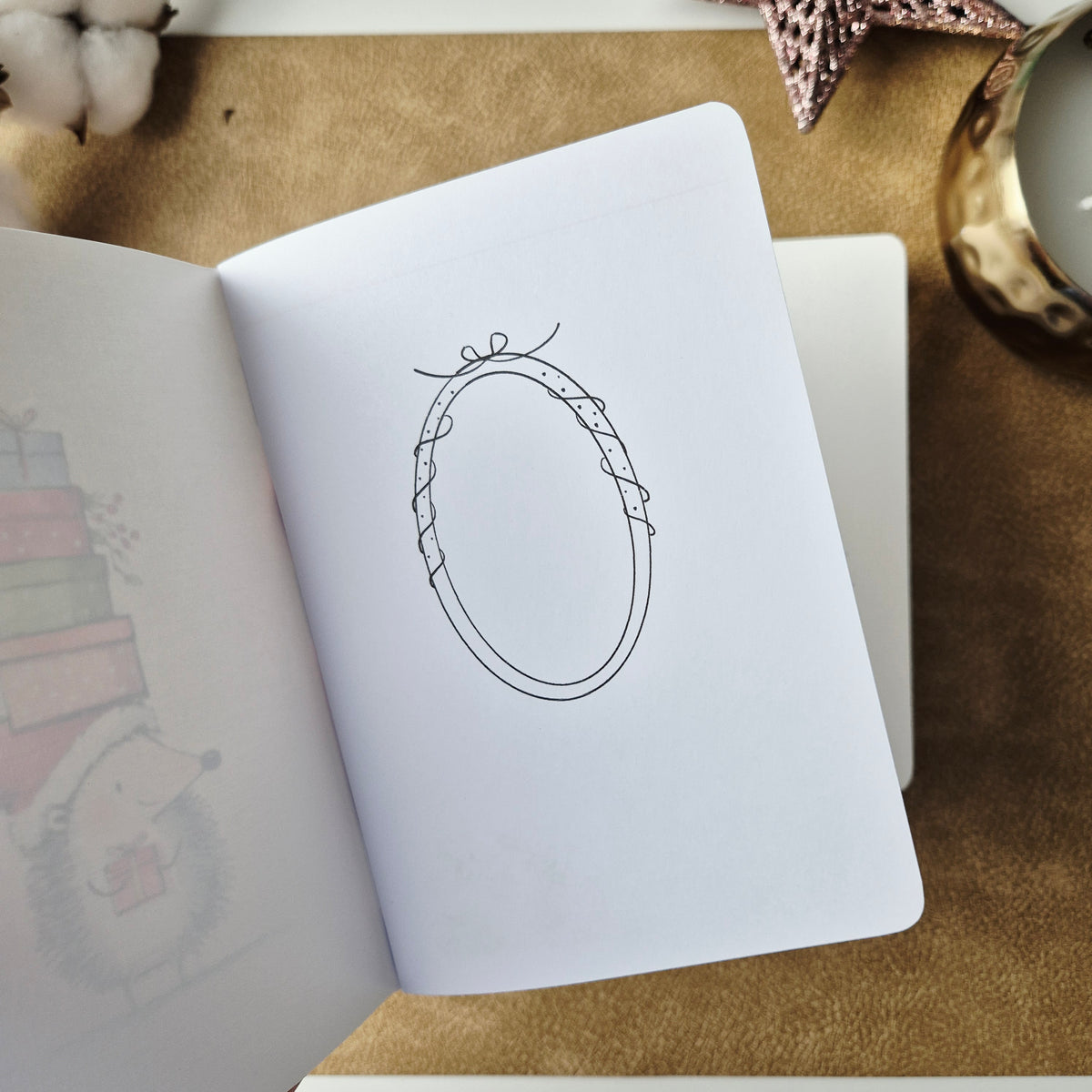 Weihnachts-Notizbuch A6 mit Igeln