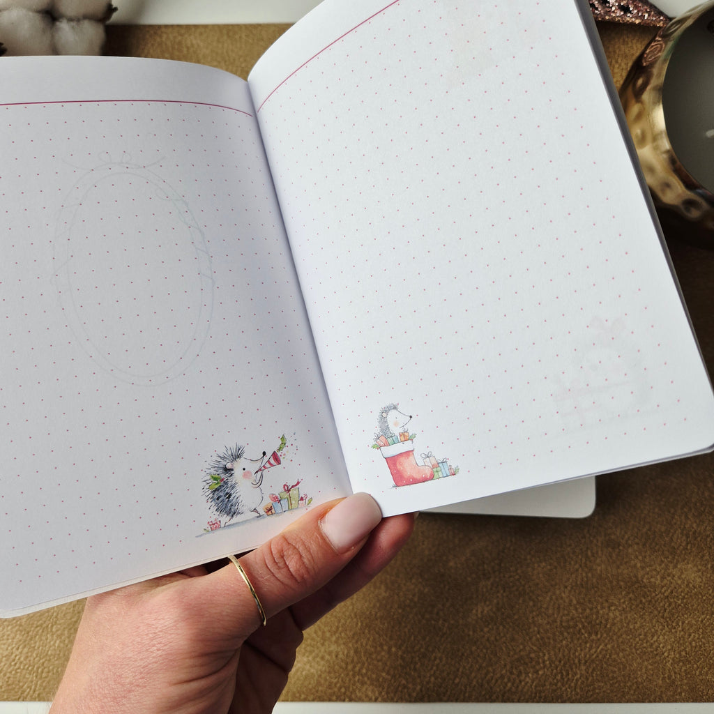 Weihnachts-Notizbuch A6 mit Igeln