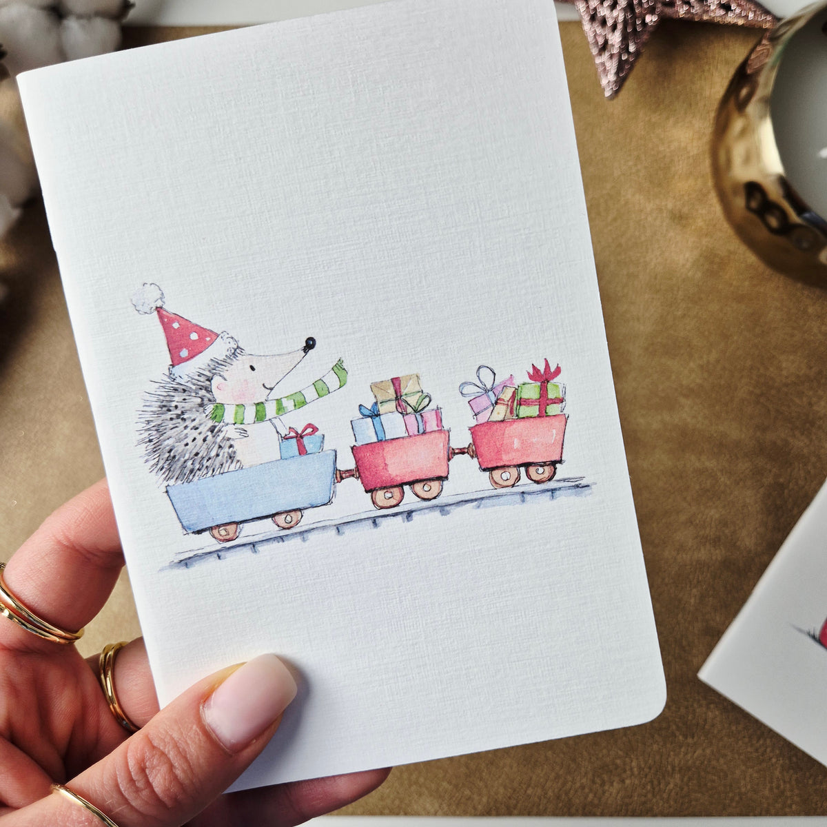 Weihnachts-Notizbuch A6 mit Igeln