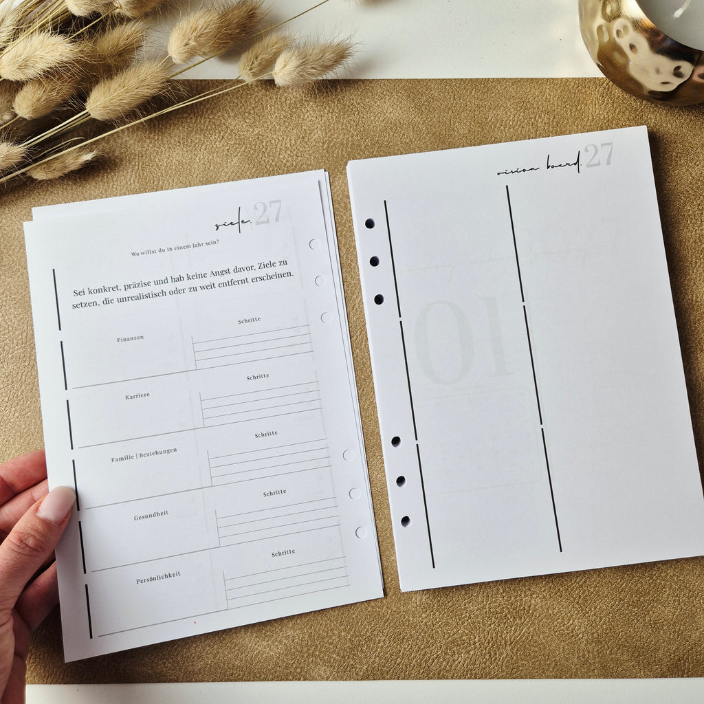 Jahresplaner 2027 A5 – minimalistische Kalendereinlagen für Ringplaner