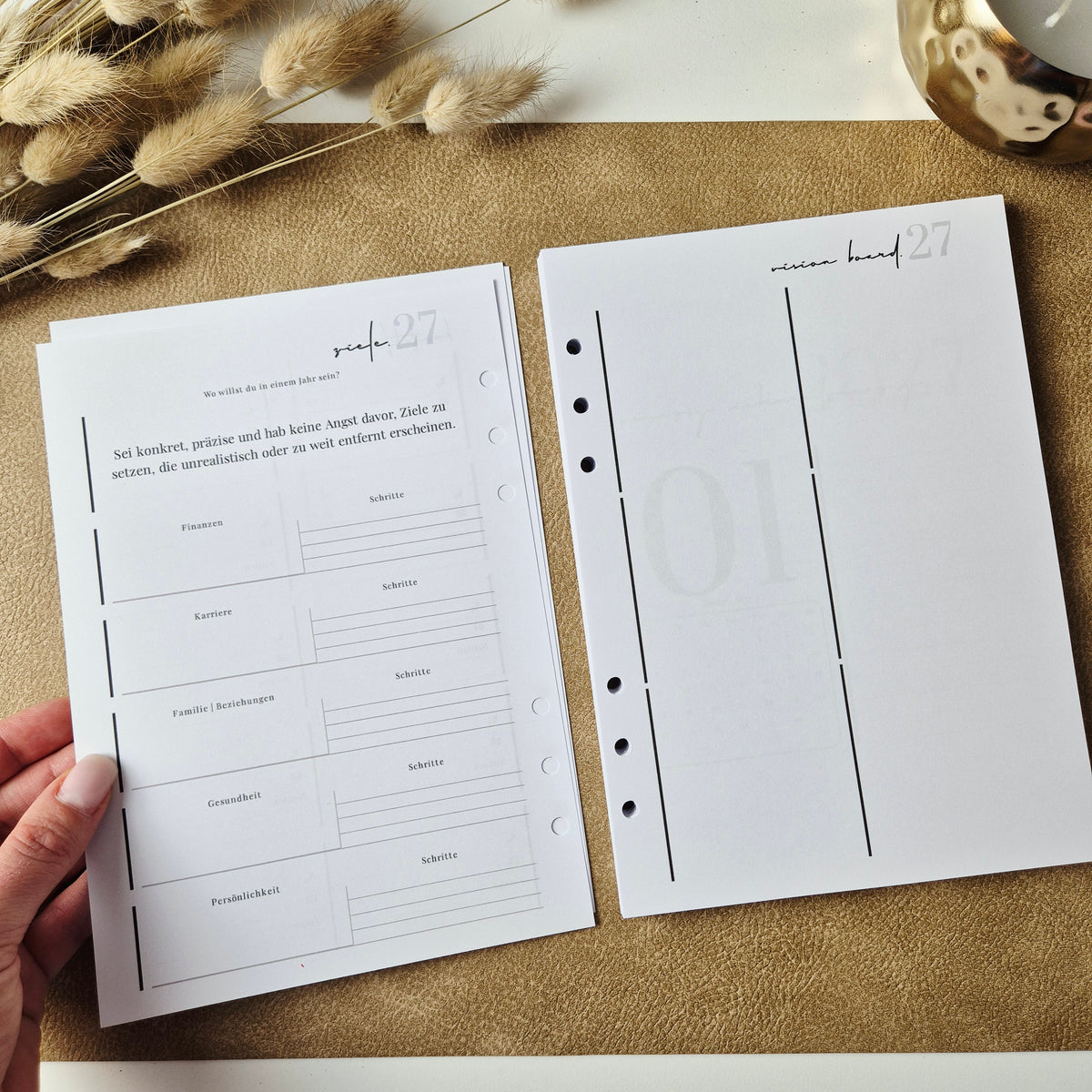 Jahresplaner 2027 A5 – minimalistische Kalendereinlagen für Ringplaner