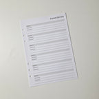 Passwort-Einlagen für Ringplaner – minimalistisch