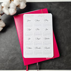 Jahresübersicht 2027 Sticker | Kalender Sticker für Planer, Bujo & Journal