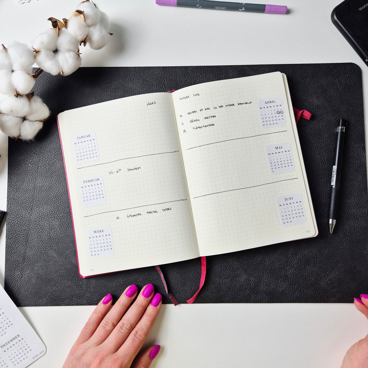 Jahresübersicht 2027 Sticker | Kalender Sticker für Planer, Bujo & Journal
