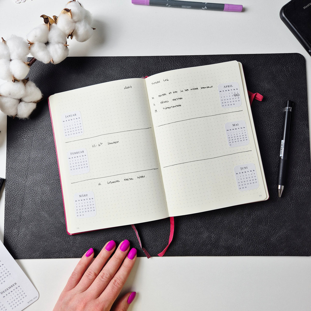 Jahresübersicht 2027 Sticker | Kalender Sticker für Planer, Bujo & Journal
