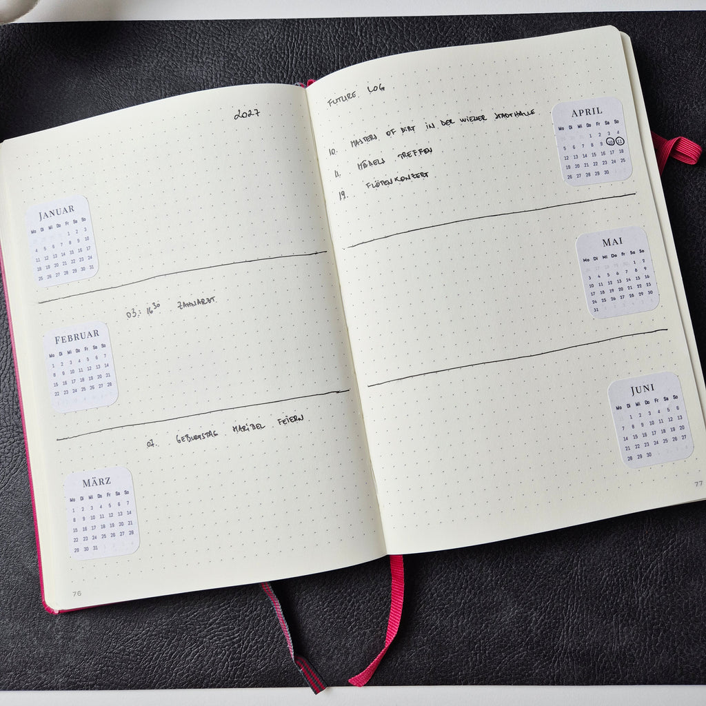 Jahresübersicht 2027 Sticker | Kalender Sticker für Planer, Bujo & Journal