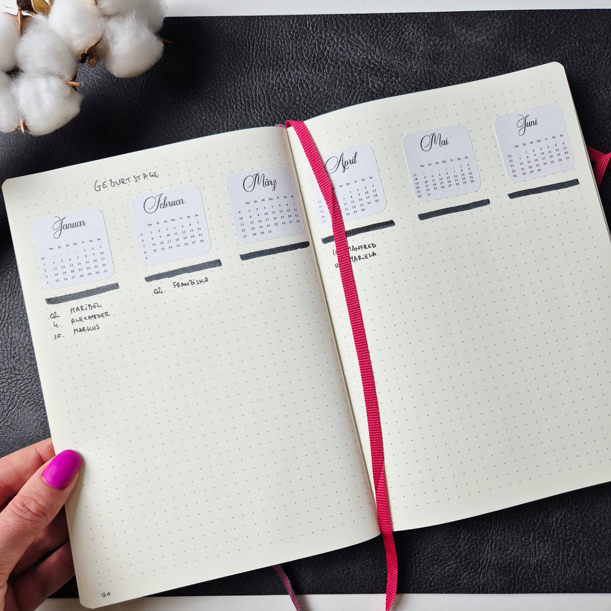 Jahresübersicht 2027 Sticker | Kalender Sticker für Planer, Bujo & Journal