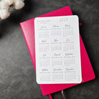 Jahresübersicht 2027 Sticker | Kalender Sticker für Planer, Bujo & Journal