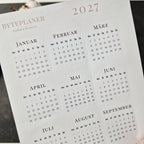 Jahresübersicht 2027 Sticker | Kalender Sticker für Planer, Bujo & Journal