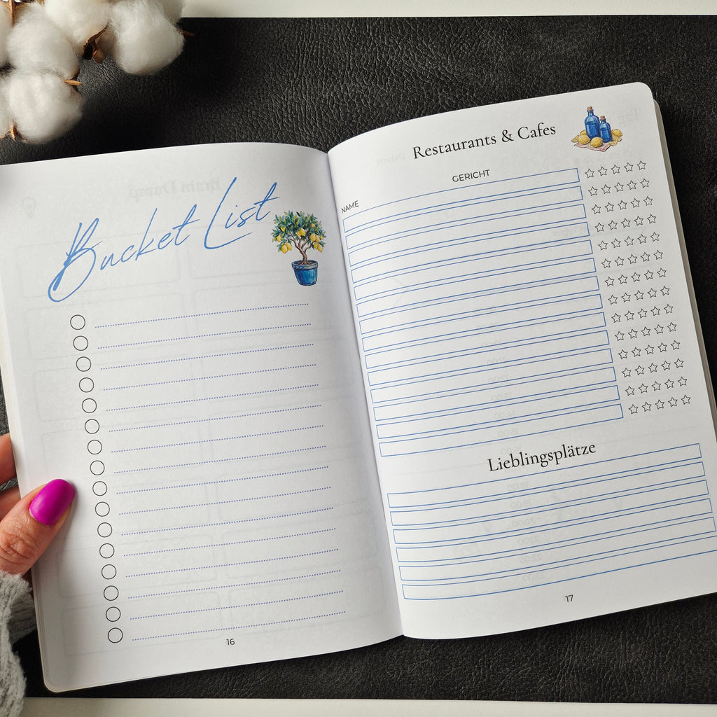 Reisejournal A5 für eine Reise bis 14 Tage
