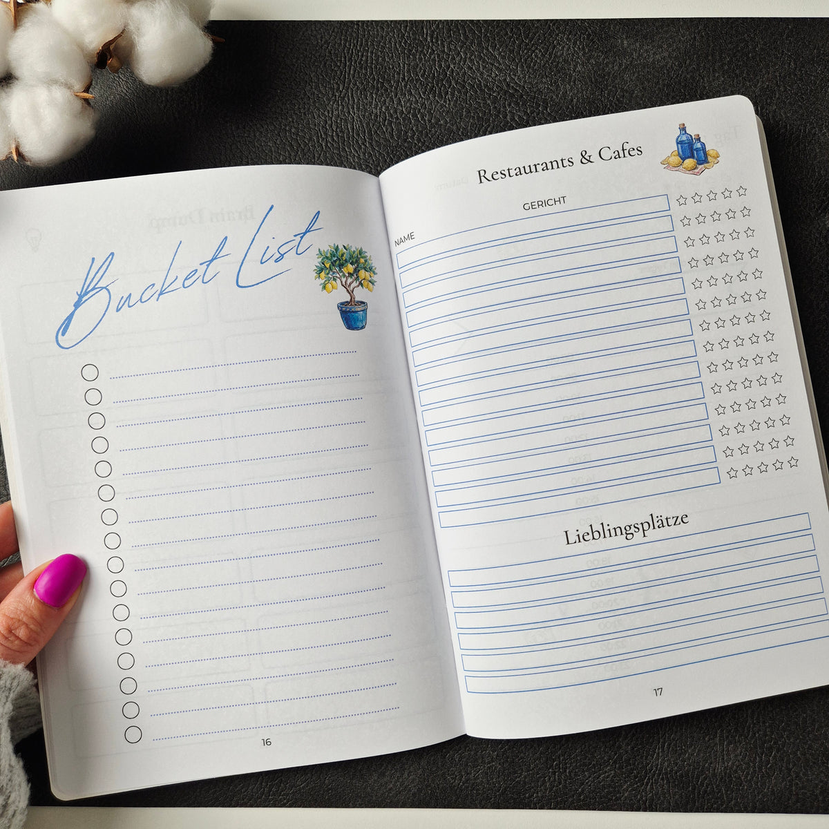 Reisejournal A5 für eine Reise bis 14 Tage