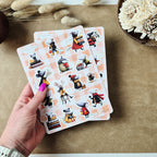 Herbstliche Mäuse Sticker – 2 Stickerbögen in Aquarelloptik für Planer, Bullet Journal & Scrapbooking