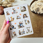 Waldtier Stickerbogen 2er-Set – Herbst Sticker für Planer & Bullet Journal