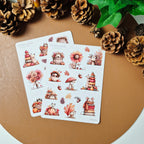 Herbst Sticker Set – niedliche Waldtiere, Kürbisse und Blätter, 2 Stickerbögen für Planer & Bullet Journal