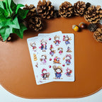 Herbstmäuse Sticker-Set – 2 Stickerbögen im Aquarell-Look für Planer, Bullet Journal & Scrapbooking