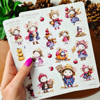Herbstmäuse Sticker-Set – 2 Stickerbögen im Aquarell-Look für Planer, Bullet Journal & Scrapbooking