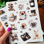 Kaffee Sticker Set – 2 Stickerbögen für Planer, Bullet Journal & Scrapbooking