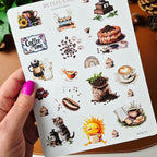 Kaffee Sticker Set – 2 Stickerbögen für Planer, Bullet Journal & Scrapbooking