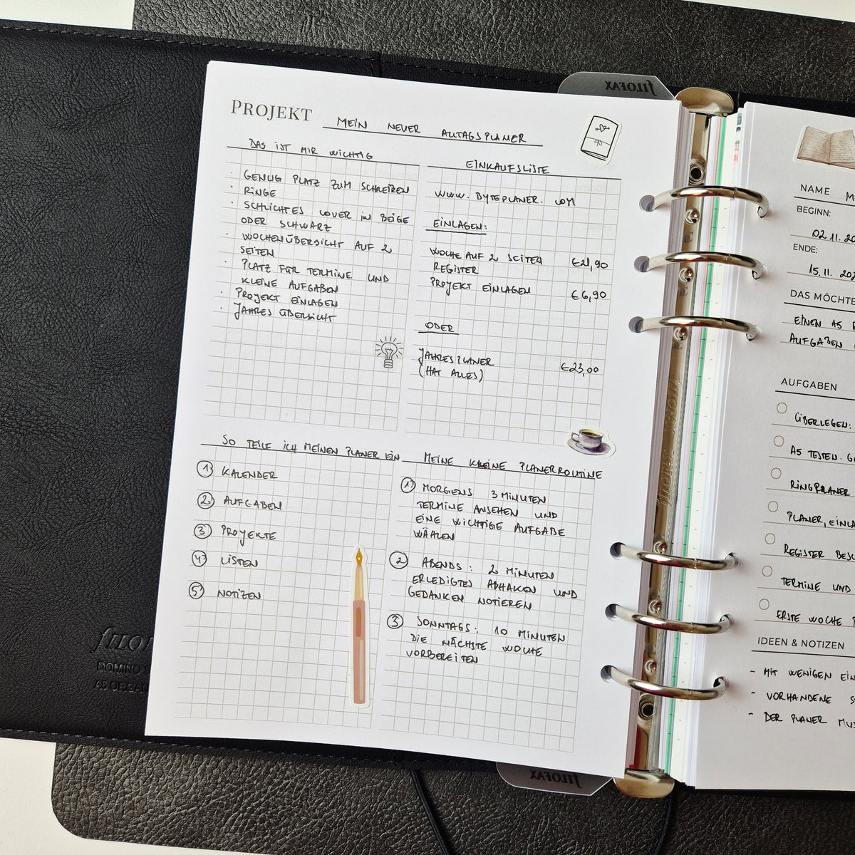 Projektplaner A5 Einlagen – Planereinlagen für Ziele, Aufgaben & Budget
