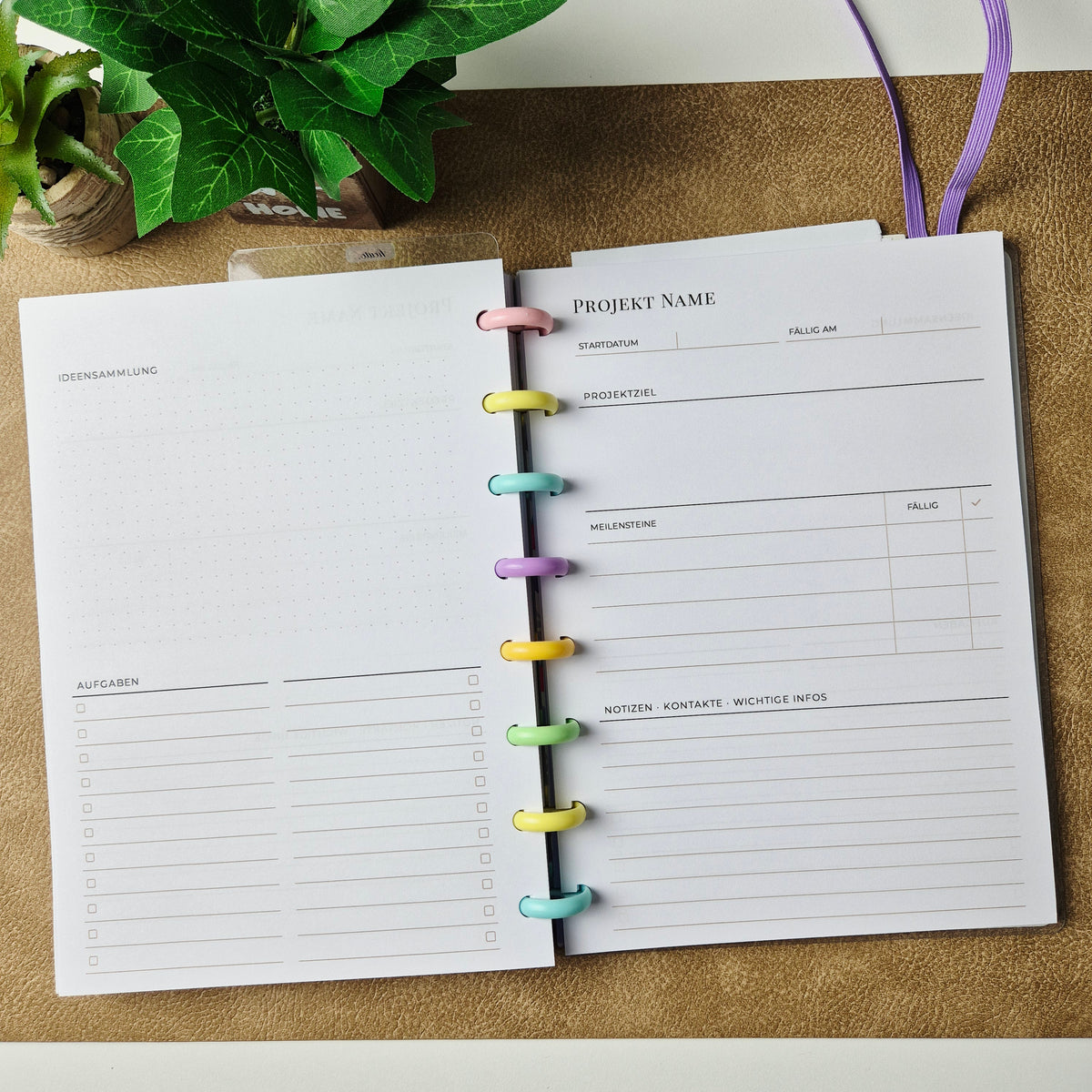Projektplaner A5 – minimalistische Einlegeblätter für Projektplanung, Aufgaben & Ideen