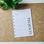 Projektplaner A5 – minimalistische Einlegeblätter für Projektplanung, Aufgaben & Ideen