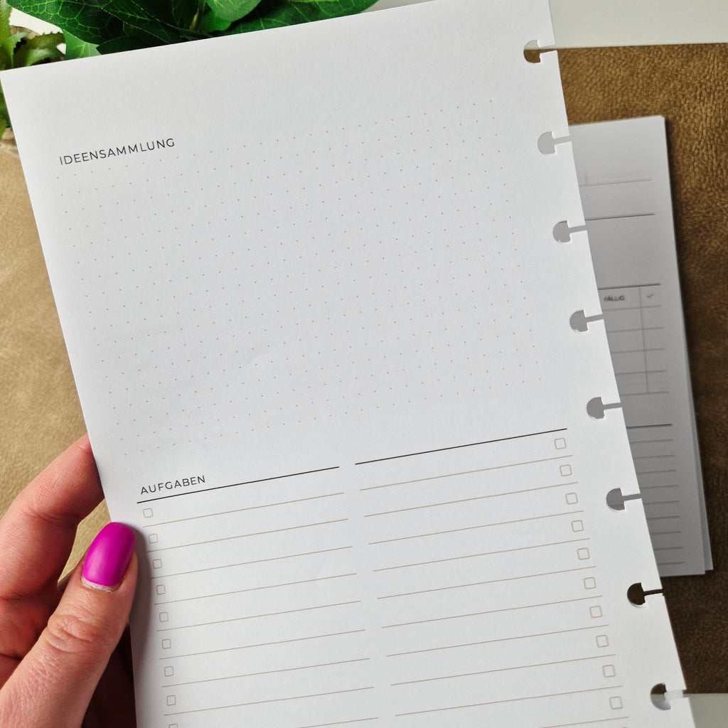 Projektplaner A5 – minimalistische Einlegeblätter für Projektplanung, Aufgaben & Ideen