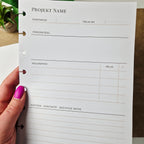 Projektplaner A5 – minimalistische Einlegeblätter für Projektplanung, Aufgaben & Ideen
