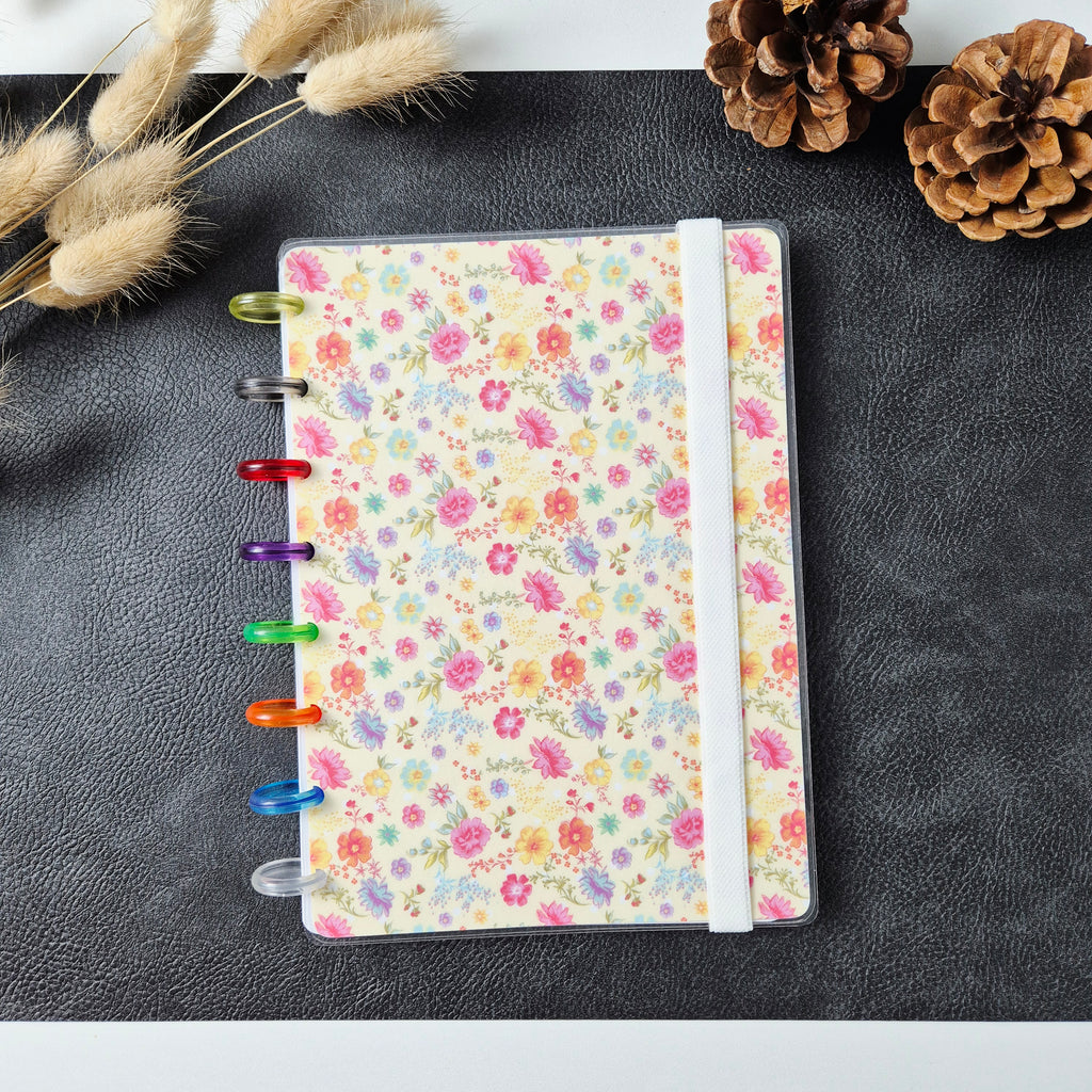 Florales A5-Discbuch mit Notizseiten