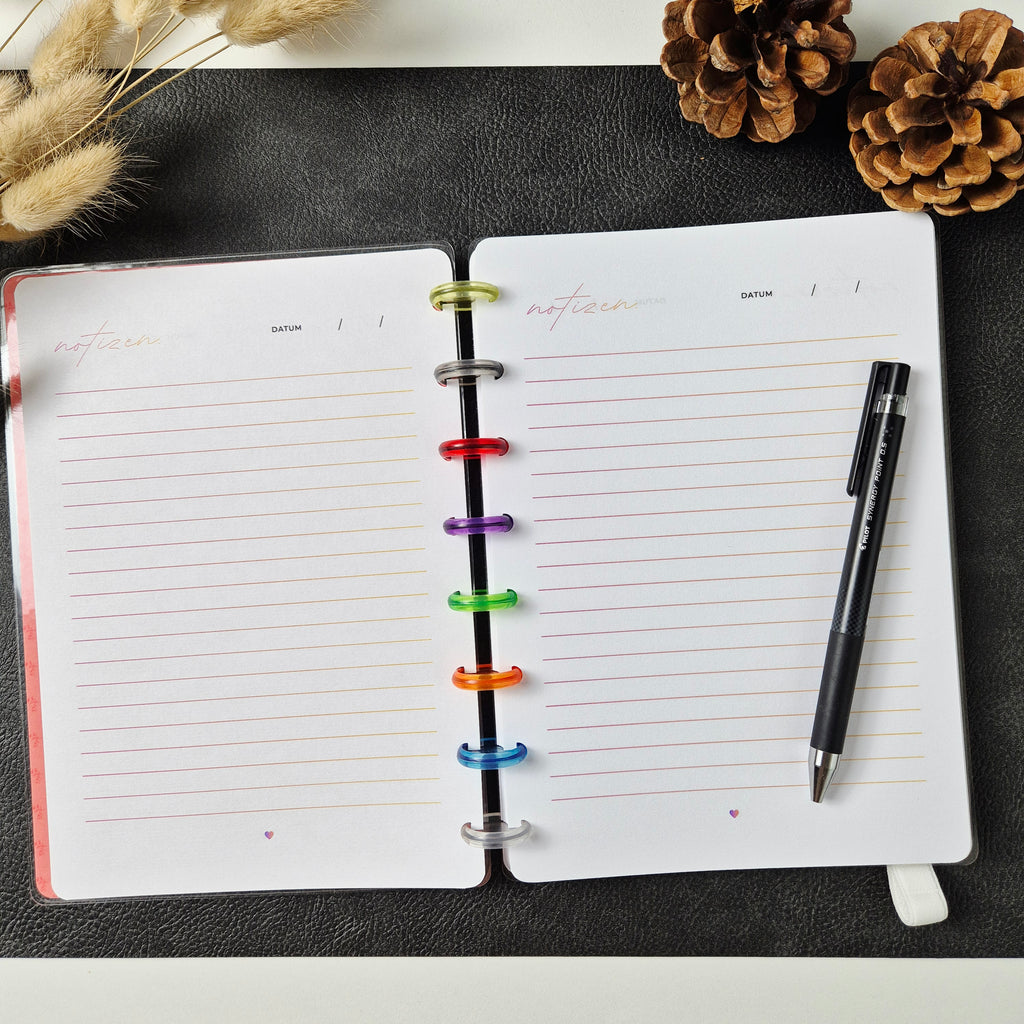 Florales A5-Discbuch mit Notizseiten