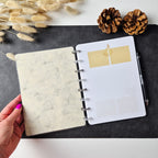 Discbound Notizbuch A5 Pusteblumen – gepunktet Creme-Gold Vintage-Design