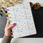 A5 Discbound Notizbuch mit Blumenmuster – handgemacht & flexibel