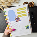A5 Discbound Bullet Journal mit Beeren und Gartenzwergen