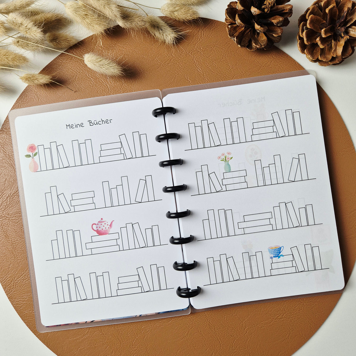 Lesejournal A5 mit Disc-Bindung – Lesetagebuch mit Buchbewertungen, Wunschliste und Lesetracker
