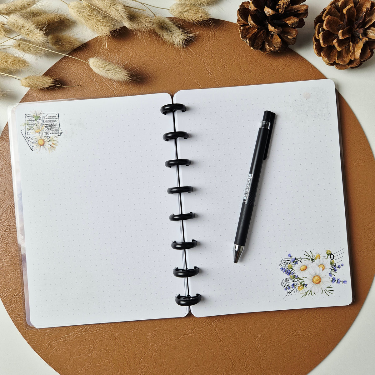 Discbuch A5 | Aquarell Gänseblümchen & Schmetterling Notizbuch