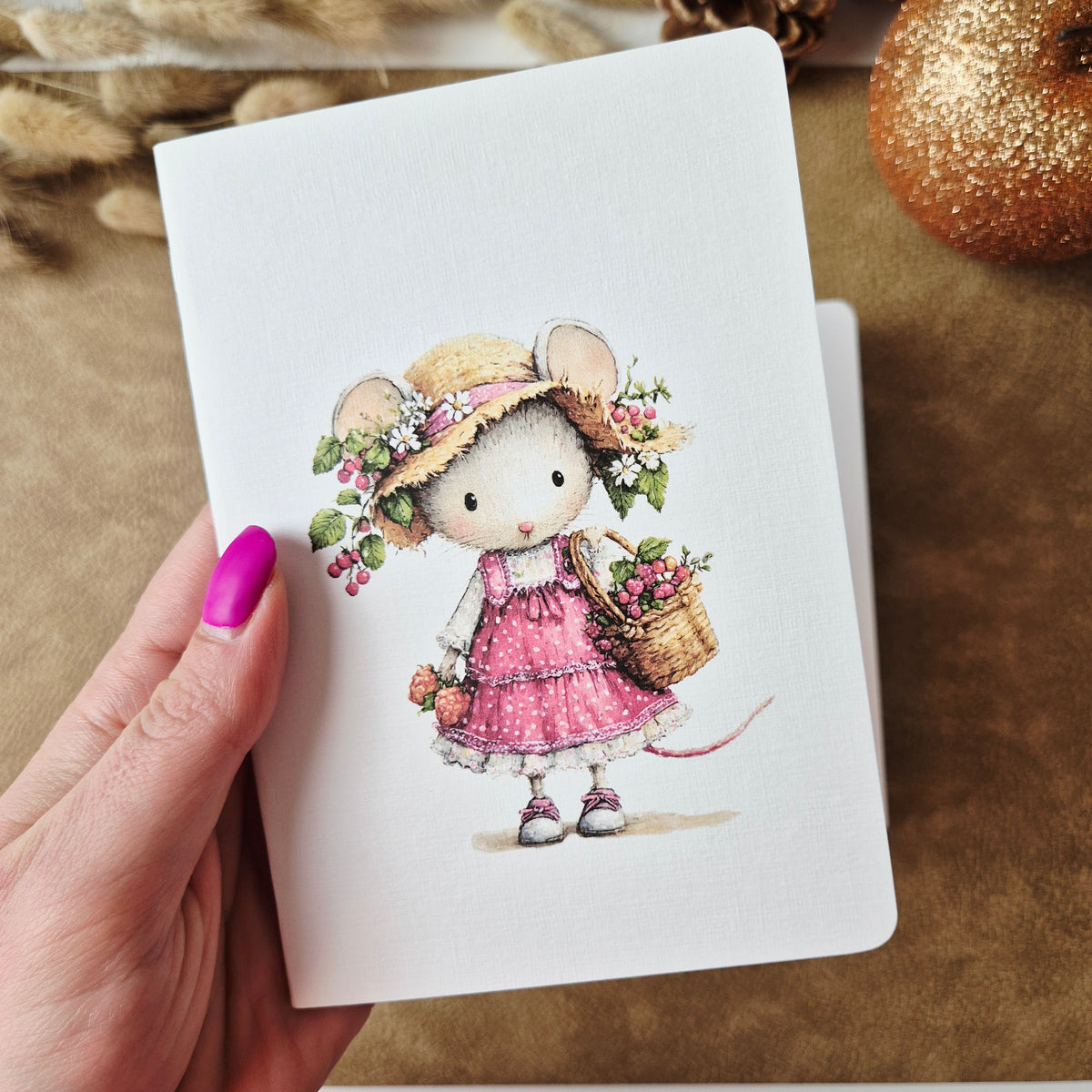 A6 Notizbuch mit kleinen Mäuseillustrationen